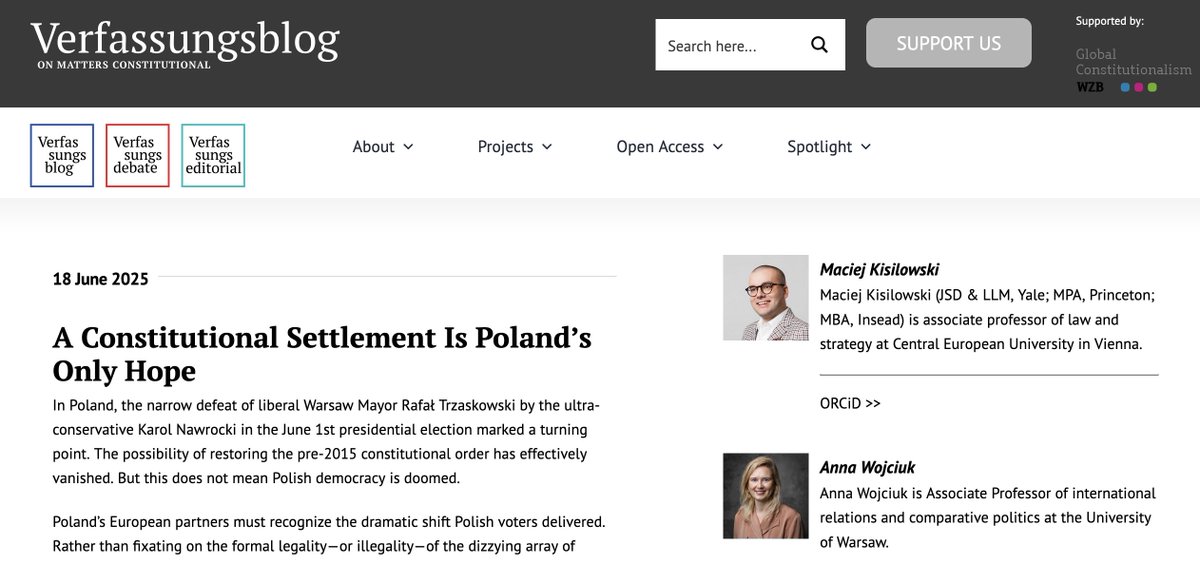 Anna Wojciuk (@awojciuk) on Twitter photo Wraz z przegranymi przez RT wyborami prezydenckimi zamyka się droga do przywrócenia status quo ante sprzed demonatażu niezależnych instytucji państwa, dokonanego przez PiS. Z <a href="/kisilowski/">Maciej Kisilowski</a> piszemy, że niezbędne jest porozumienie z prawicą w tej kwestii rb.gy/9slfxz Wraz z przegranymi przez RT wyborami prezydenckimi zamyka się droga do przywrócenia status quo ante sprzed demonatażu niezależnych instytucji państwa, dokonanego przez PiS. Z <a href="/kisilowski/">Maciej Kisilowski</a> piszemy, że niezbędne jest porozumienie z prawicą w tej kwestii rb.gy/9slfxz