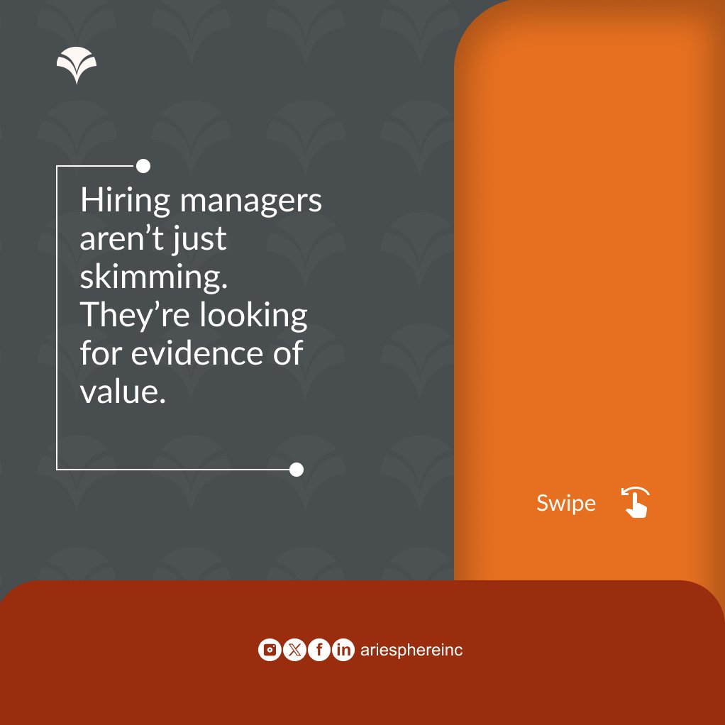 ariesphereinc's tweet photo. ...If youβre not getting callbacks, it might not be you. It might be your resume strategy!π«΅πΌ
Want us to take a look? Drop RESUME FIX in the comments if you know yours needs help.
#ResumeTips #FreelanceGrowth #UpworkSuccess #JobSearchHelp #CareerStrategy #Ariesphere https://t.co/LiG13eFqah