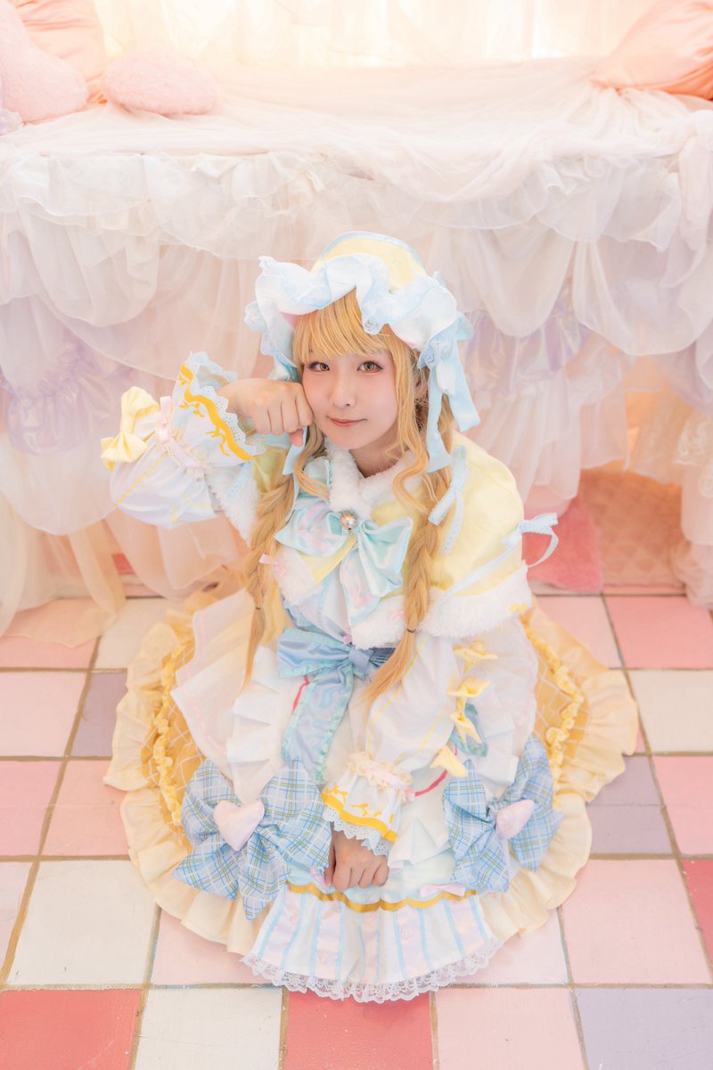 koyoi_utaware's tweet photo. ※コスプレ※
💛学マス　藤田ことね💛

　　一番くじ衣装🐱🎀

Photo：じゃらさん
 #今宵のコスプレ帳 https://t.co/AFw6P6bvUg