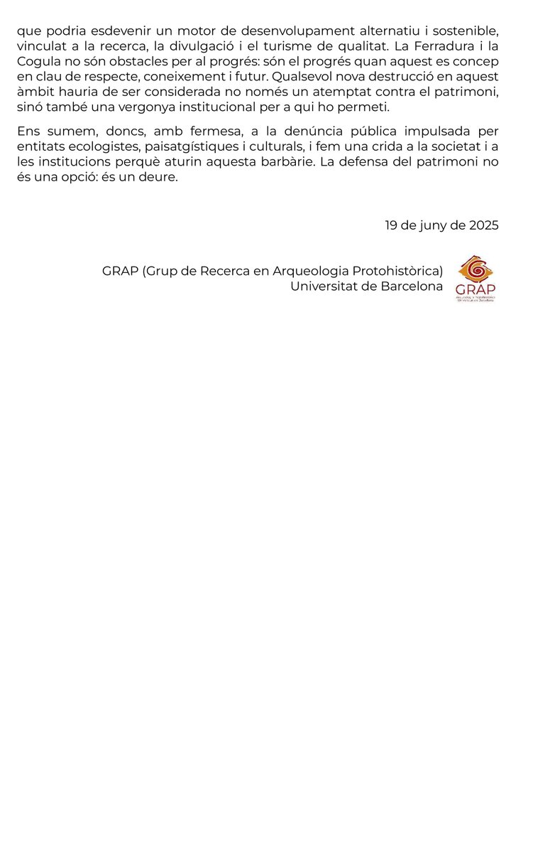 Des del GRAP de la Universitat de Barcelona fem pública una declaració en relació a una important destrossa territorial, paisatgística, patrimonial i cultural que s'està coent de forma imminent a la zona sud-oest de la serra del Montsià i que