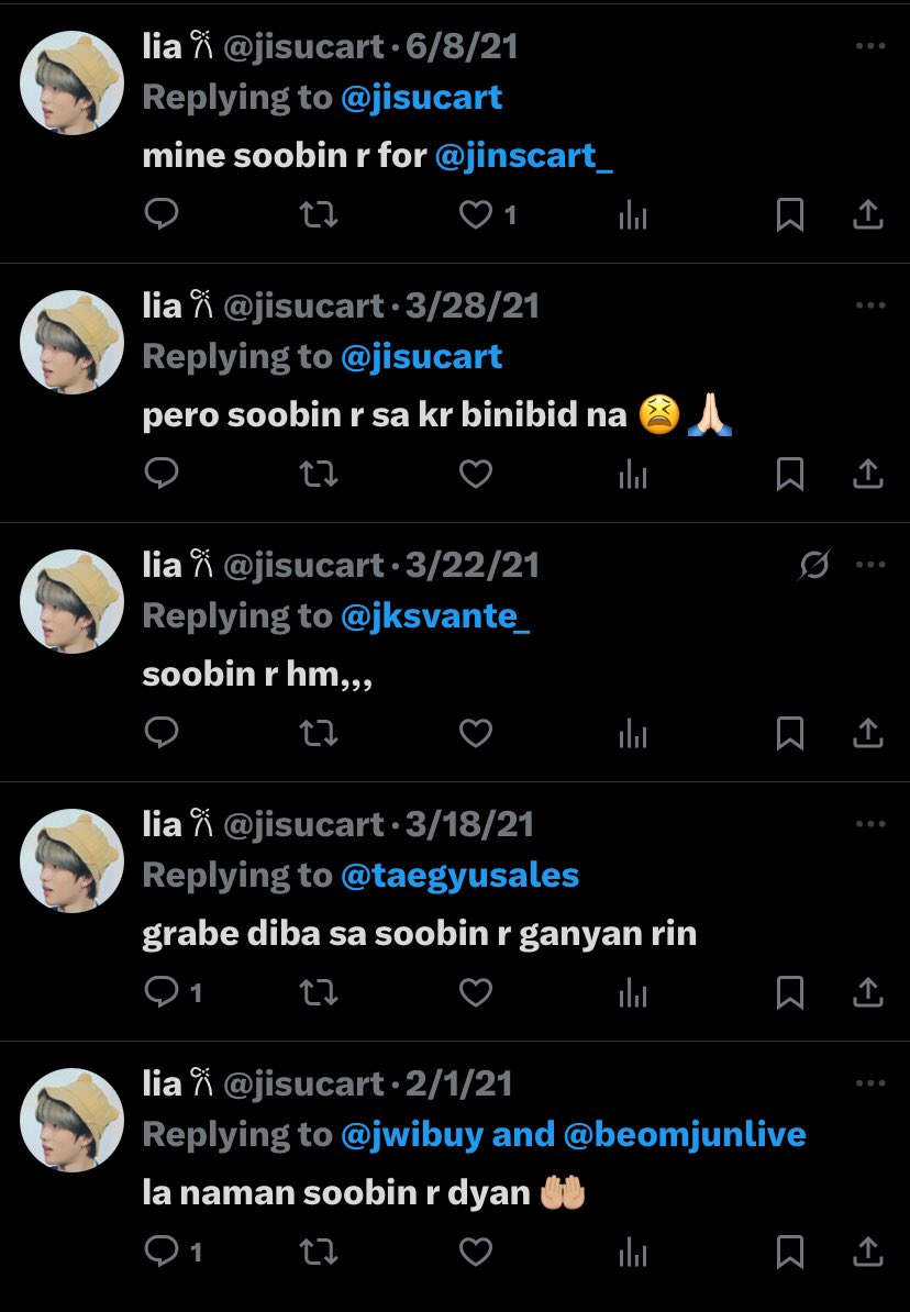 jisucart's tweet photo. wtb lfs soobin r ph !!!!!! 

willing to pay asap Pls pauwiin nyo n sha 2021 ko pa to hinahanap 😞 https://t.co/s3ipRFCHMN
