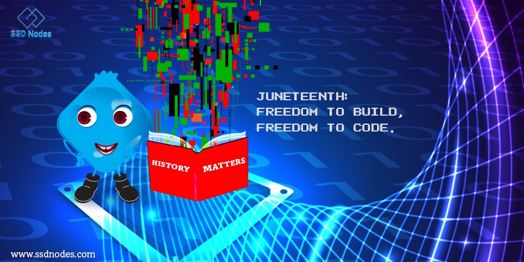 SSDNodes's tweet image. Honoring the past. Empowering the future. 🖤💻
This Juneteenth, Vippy celebrates the freedom to build, create, and code without limits. Because progress thrives when equality leads.
#Juneteenth #FreedomToBuild #CodeForChange #SSDNodes #VippyOnMission #DigitalProgress…