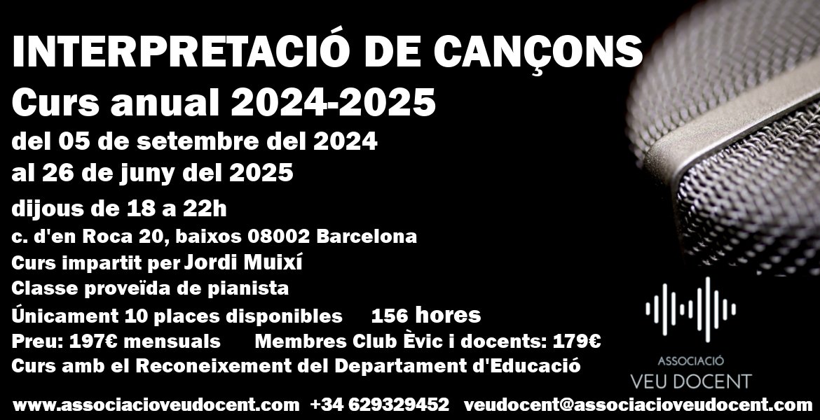 #veu #cursanual #cantar #interpretaciódecançons #veudocent #associacióveudocent