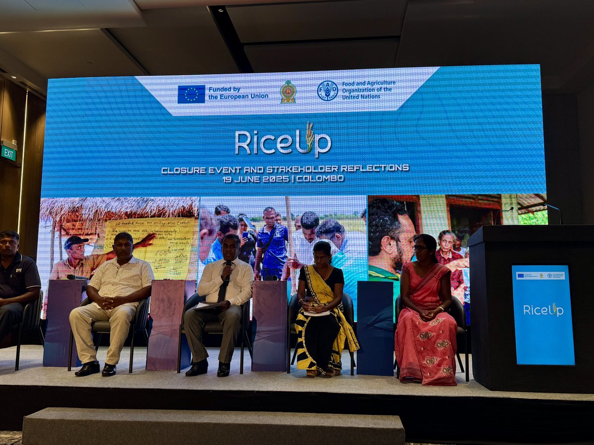Good to hear from farmers how our RiceUp project supported them. During 21/22 staple crop production dropped by abt half! Happy we could assist with the recovery i.e. seeds and capacity building to manage better and increase income <a href="/EU_in_Sri_Lanka/">EU in Sri Lanka</a> <a href="/FAOSriLanka/">FAO in Sri Lanka & Maldives</a>