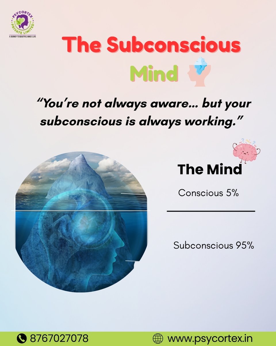 PPsycortex's tweet image. Your conscious mind plans, but your subconscious controls actions, emotions, and beliefs. 🧠 At Psycortex, we help align both for lasting healing and growth. 🌱 Start your journey within today.
#Psycortex #SubconsciousMind #MentalHealthMatters #InnerHealing #TherapyIndia #MindRew