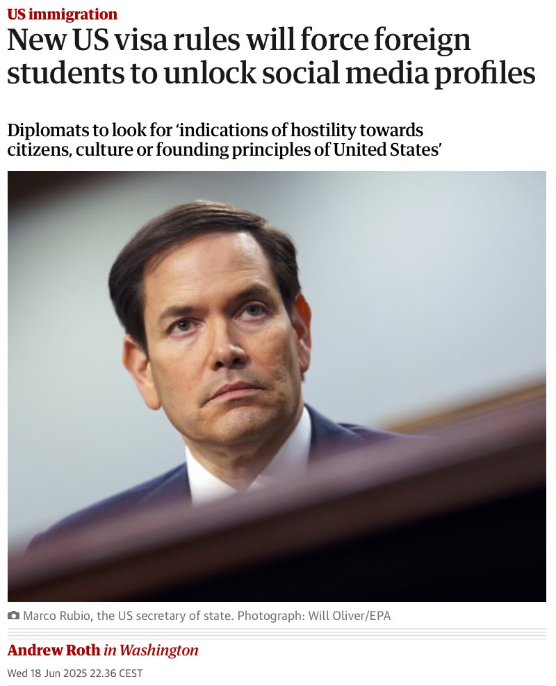 "What I worry about is the threat from within, the retreat of Europe from some of its most fundamental values, values shared with the United States of America” <a href="/JDVance/">JD Vance</a> had the gall to lecture us in Europe about this when he came to Munich

Meanwhile in "the Land of the Free"🤡👇