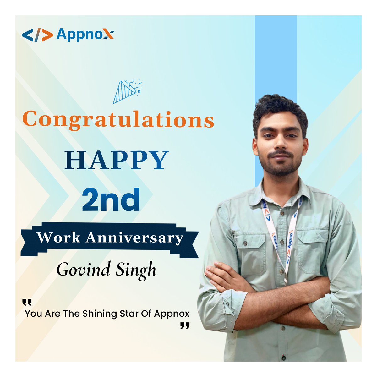 appnoxtech's tweet photo. 𝐇𝐚𝐩𝐩𝐲 2𝐧𝐝 𝐖𝐨𝐫𝐤 𝐀𝐧𝐧𝐢𝐯𝐞𝐫𝐬𝐚𝐫𝐲, Govind Singh

From day one, your dedication, curiosity, and calm confidence have made you an irreplaceable part of the 𝐀𝐩𝐩𝐧𝐨𝐱 𝐟𝐚𝐦𝐢𝐥𝐲.

#WorkAnniversary #TeamAppnox #GratefulTeam #WorkMilestone #EmployeeAppreciation https://t.co/tCp8EP2J7q