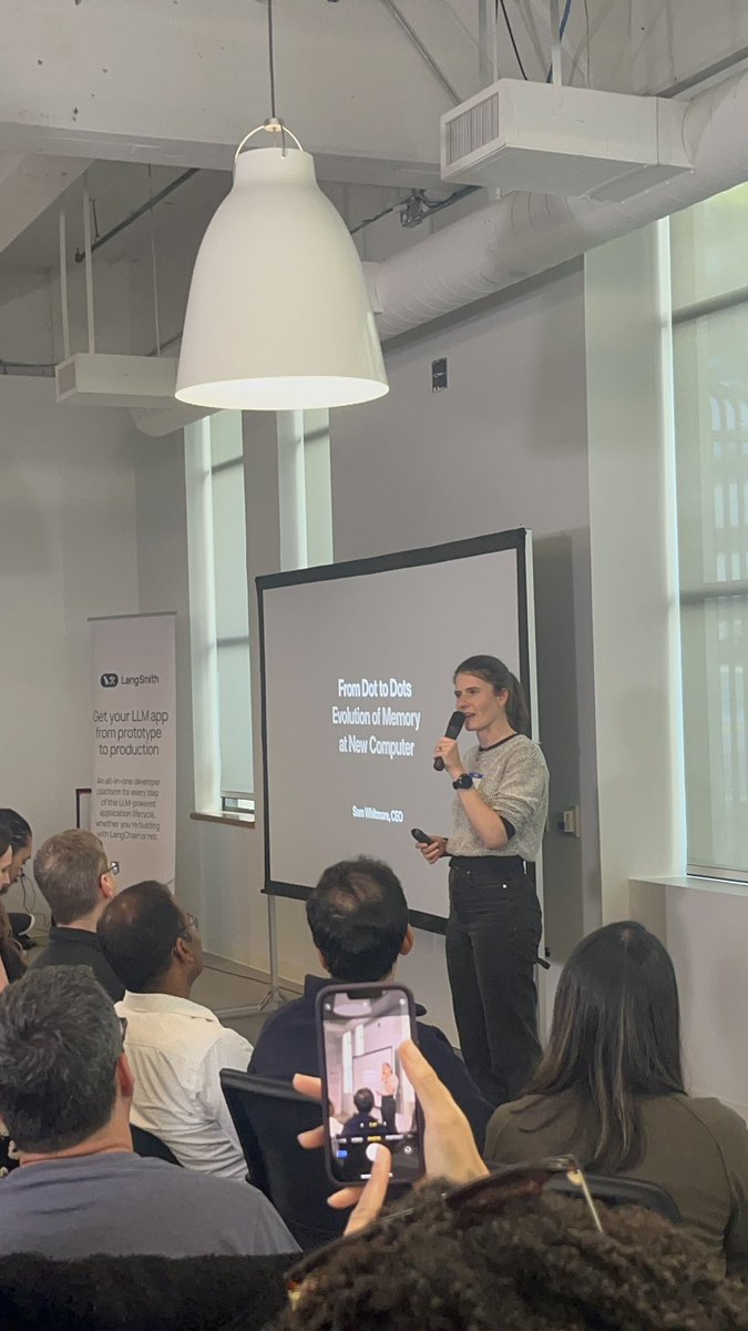 Vela (@vela_gao) on Twitter photo You can just believe SF. Just attended an incredible AI memory meetup today
I’ve always believed two key factors drive AI product capabilities: multi-agent architecture and memory architecture.
Today @LangChain and <a href="/GregKamradt/">Greg Kamradt</a> hosted <a href="/sjwhitmore/">Sam Whitmore</a> from <a href="/newcomputer/">New Computer</a> and You can just believe SF. Just attended an incredible AI memory meetup today
I’ve always believed two key factors drive AI product capabilities: multi-agent architecture and memory architecture.
Today @LangChain and <a href="/GregKamradt/">Greg Kamradt</a> hosted <a href="/sjwhitmore/">Sam Whitmore</a> from <a href="/newcomputer/">New Computer</a> and