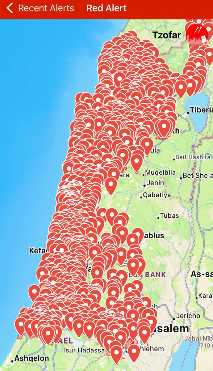 🚨 Good morning! If you’re looking for Israel on the map, it’s the place entirely covered in 📍 because when Iran fires ballistic missiles, it targets the entire country!