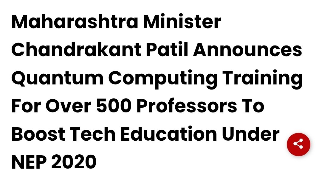 ArindamPhysics's tweet image. Maharashtra will educate its teachers in quantum computing. It needs to be comprehensive.