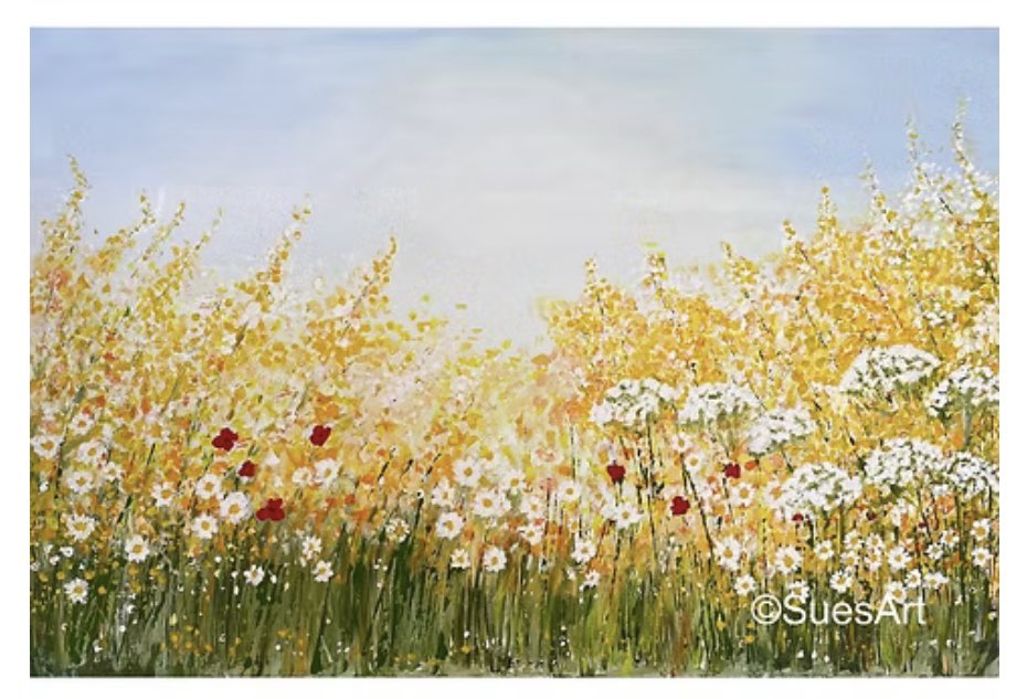 The Golden Hour
Original Painting 
Step into the warmth of a golden summer day with this vibrant original painting of a sunlit meadow. Layers of greens, dappled florals, and gentle movement capture the beauty of nature in full bloom.
#EarlyBiz #MHHSBD 

sueosullivan.com/product-page/t…