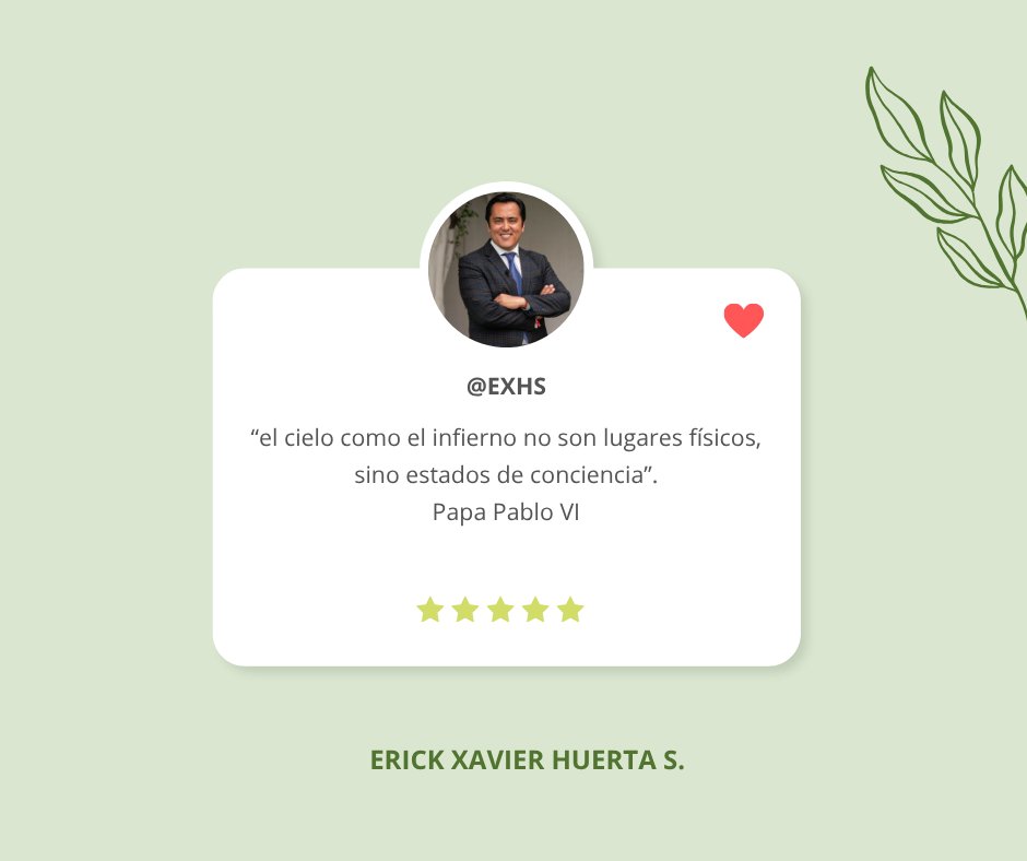 EXHS's tweet photo. El Papa Pablo VI afirmó que el infierno y el cielo no son lugares físicos, sino estados de conciencia.
#AgregaValor
Transfórmate | Agencia de Consultoría & Coaching
Erick Xavier Huerta S. https://t.co/1bOXrspaxr