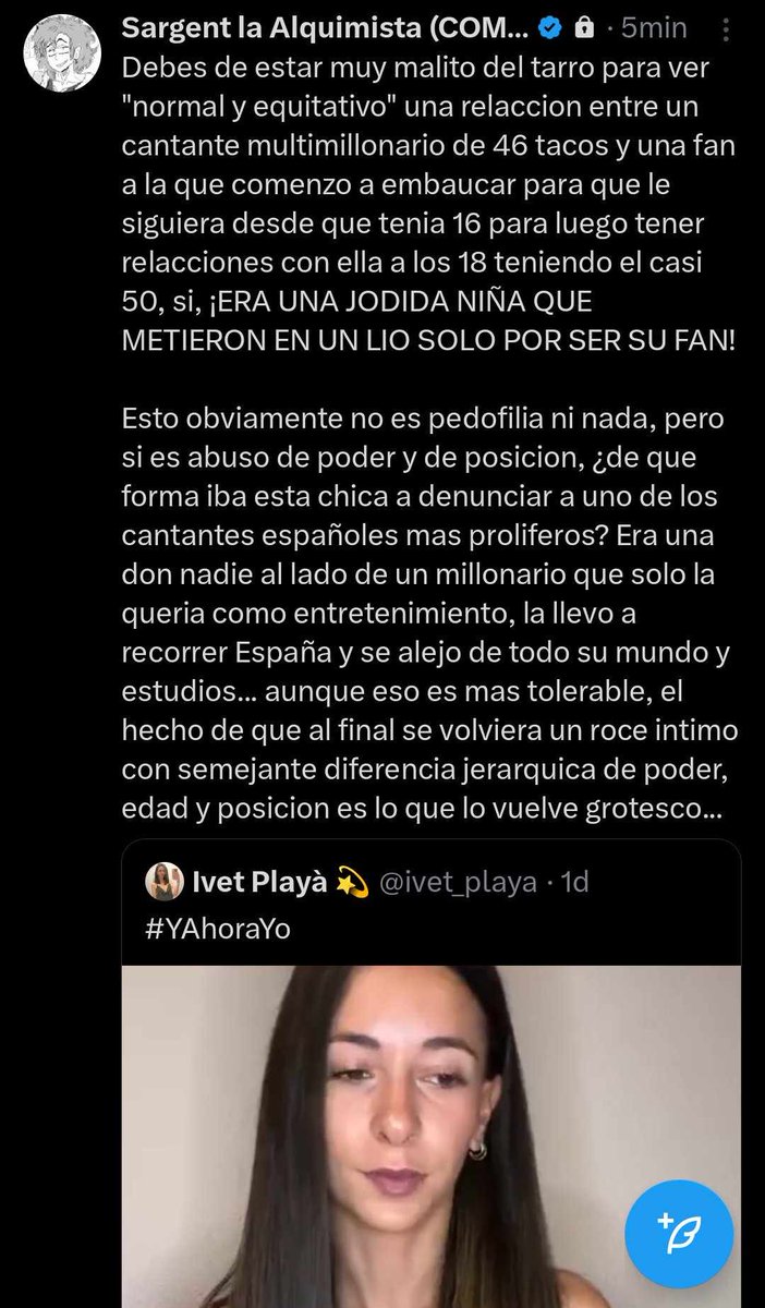 Que chistoso que un PEDERASTA que toco intimamente y beso a una menor de 12 teniendo mas de 19, venga a hacerse el moralista y dar lecciones de "abuso de poder"

El unico abusador eres tu sargent, que eres un pederasta confeso