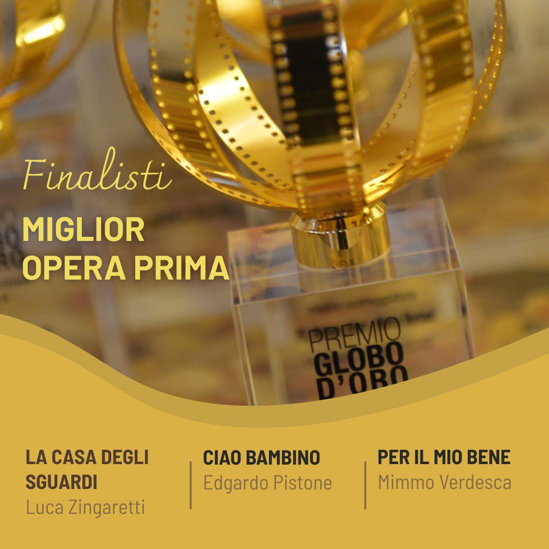 globodoro's tweet image. Ci siamo! 🌟 
La premiazione il 2 luglio in Campidoglio!

I finalisti per la migliore #operaprima

#lacasadeglisguardi (#lucazingaretti)
#ciaobambino (#edgardopistone)
#perilmiobene (#mimmoverdesca)