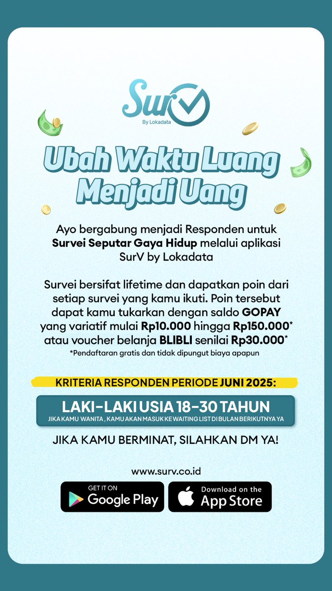 cinamonpuf40965's tweet photo. @tanyarlfes Main survei lokadata nder rill dibayar masuk gopay 🤑😁 https://t.co/0BgSYhr7kk