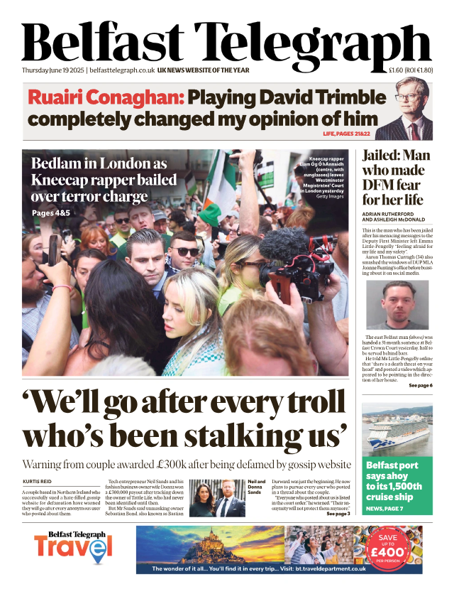 Good morning readers. Here is the front page of today's Belfast Telegraph. Stay with us for all your breaking news. tinyurl.com/2xmz5nuk