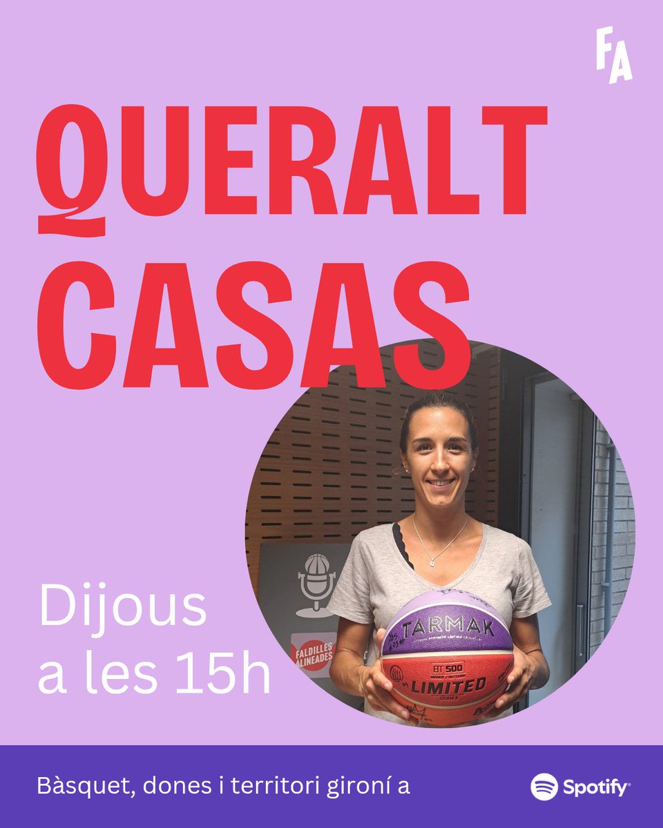 Faldilles Alineades (@faldillalineada) on Twitter photo Avui programa amb Queralt Casas💥
Un luxe poder parlar amb la capitana del <a href="/valenciabasket/">Valencia Basket Club</a> i la gironina en actiu que porta més anys a l'elit!
🎙 A l'Spotify de Faldilles Alineades
⏰️ A partir de les 15.00h Avui programa amb Queralt Casas💥
Un luxe poder parlar amb la capitana del <a href="/valenciabasket/">Valencia Basket Club</a> i la gironina en actiu que porta més anys a l'elit!
🎙 A l'Spotify de Faldilles Alineades
⏰️ A partir de les 15.00h