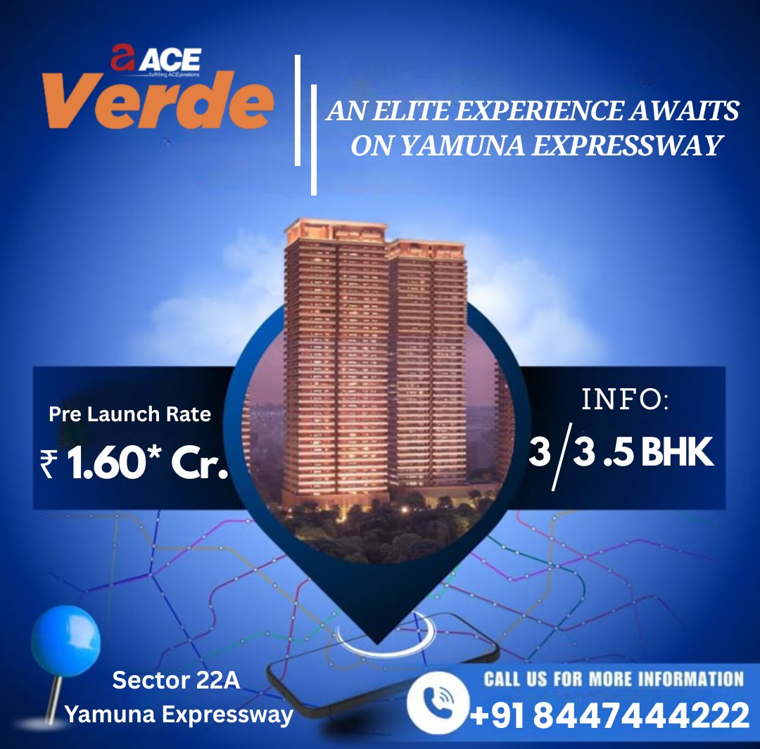 PropertynewsPro's tweet photo. 🌿 ACE Verde – Now Launched at Yamuna Expressway!
Explore 3 &amp; 3.5 BHK Ultra-Luxury Apartments (1800–2400 sq. ft.)
📍 Sector 22A, Yamuna Expressway | Near Airport, Film City &amp; F1 Circuit

📞 8447 444 222
🔗 https://t.co/xvJ3d0B7Sd

#ACEVerde #NewLaunched #LuxuryApartments https://t.co/CxJtJaCuUw