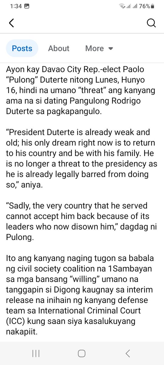 PURO KAYO PAAWA .
ALAM NYO NANG MAHINA NA YANG SI DIGONYO,PERO PINATAKBO NYO PA RING MAYOR. 
MASWERTE PA RIN KAYO KAHIT NAKADETAIN YUNG KRIMINAL NYONG AMA , NAKIKITA AT NAKAKAUSAP NYO PA, EH,YUNG MGA  INOSENTENG NAPATAY SA EJK, PAANO NA? HINDI BA NILA DESERVE ANG HUSTISYA?