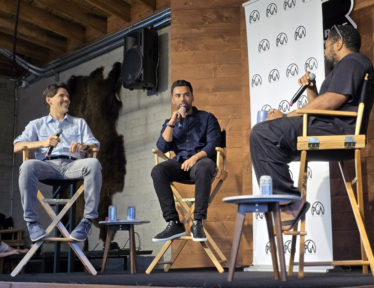 AtifMalik8's tweet photo. Thank you to our friends at @producersguild and @ridebackrise, and to everyone who came out to our panel tonight! Grateful for the thoughtful convo with @ProducerTommy 🫡 https://t.co/D7xyJfVwYV