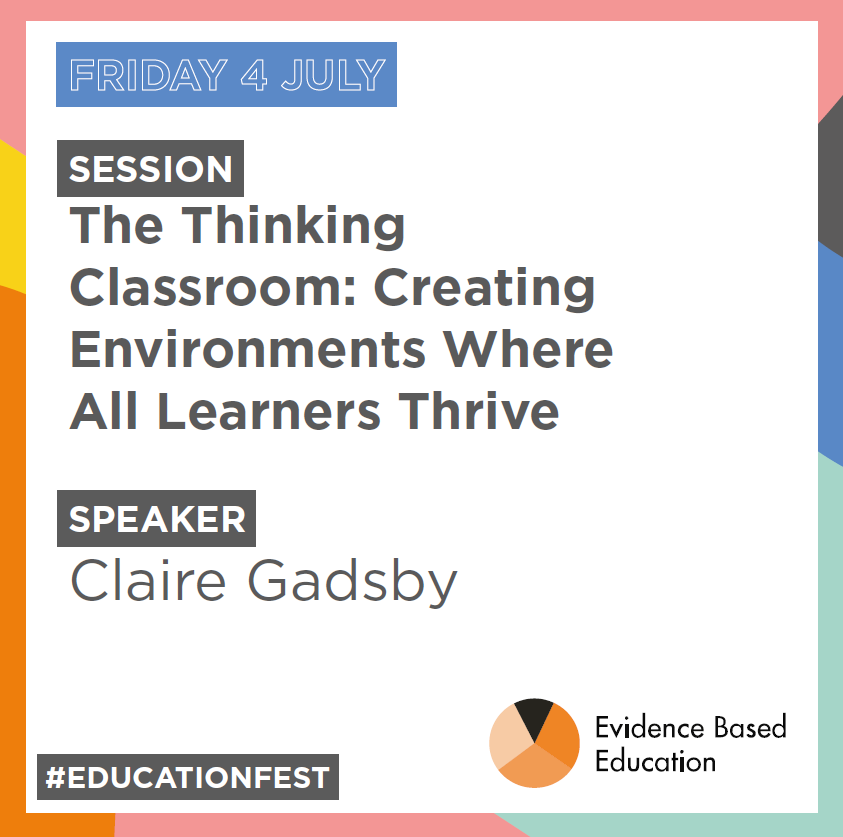 Evidence Based Education (@evidenceinedu) on Twitter photo The fourth speaker at the Great Teaching stand at Festival of Education is <a href="/greatergadsby/">Claire Gadsby</a>
This highly interactive workshop will tackle the "knowing-doing" gap by providing busy teachers and leaders in all phases with a range of low prep but high impact "Great Teaching" The fourth speaker at the Great Teaching stand at Festival of Education is <a href="/greatergadsby/">Claire Gadsby</a>
This highly interactive workshop will tackle the "knowing-doing" gap by providing busy teachers and leaders in all phases with a range of low prep but high impact "Great Teaching"