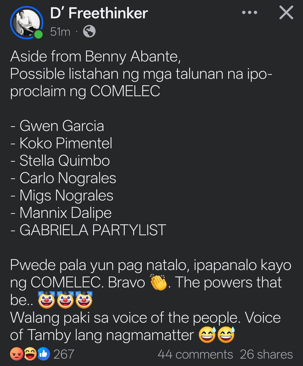 Idagdag natin sila Pammy Zamora, Dan Fernandez and sige na nga, Pigpig Tweets hakhakhak
