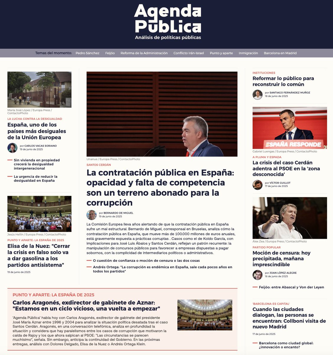Agenda Pública (@a_publica) on Twitter photo 📰 Portada del día en Agenda Pública
📉 España, uno de los países más desiguales de la Unión Europea
<a href="/Cvacassoriano/">Carlos Vacas Soriano</a>, investigador en Eurofound, analiza las causas estructurales de la desigualdad en nuestro país, que "va más allá de ciclos económicos y colores políticos", y pide 📰 Portada del día en Agenda Pública
📉 España, uno de los países más desiguales de la Unión Europea
<a href="/Cvacassoriano/">Carlos Vacas Soriano</a>, investigador en Eurofound, analiza las causas estructurales de la desigualdad en nuestro país, que "va más allá de ciclos económicos y colores políticos", y pide