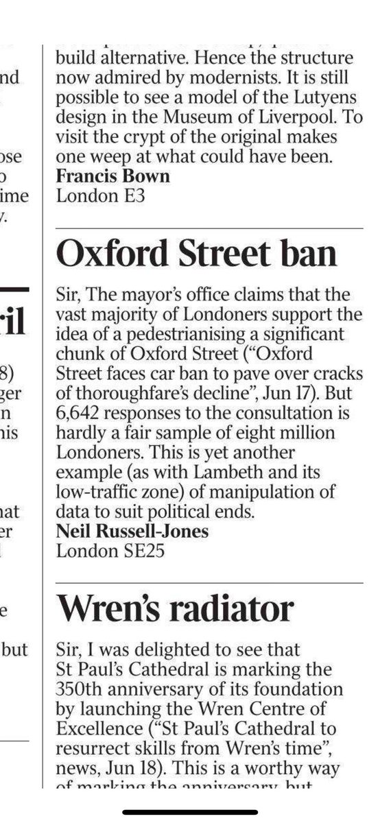 Perceptive letter in today’s Times