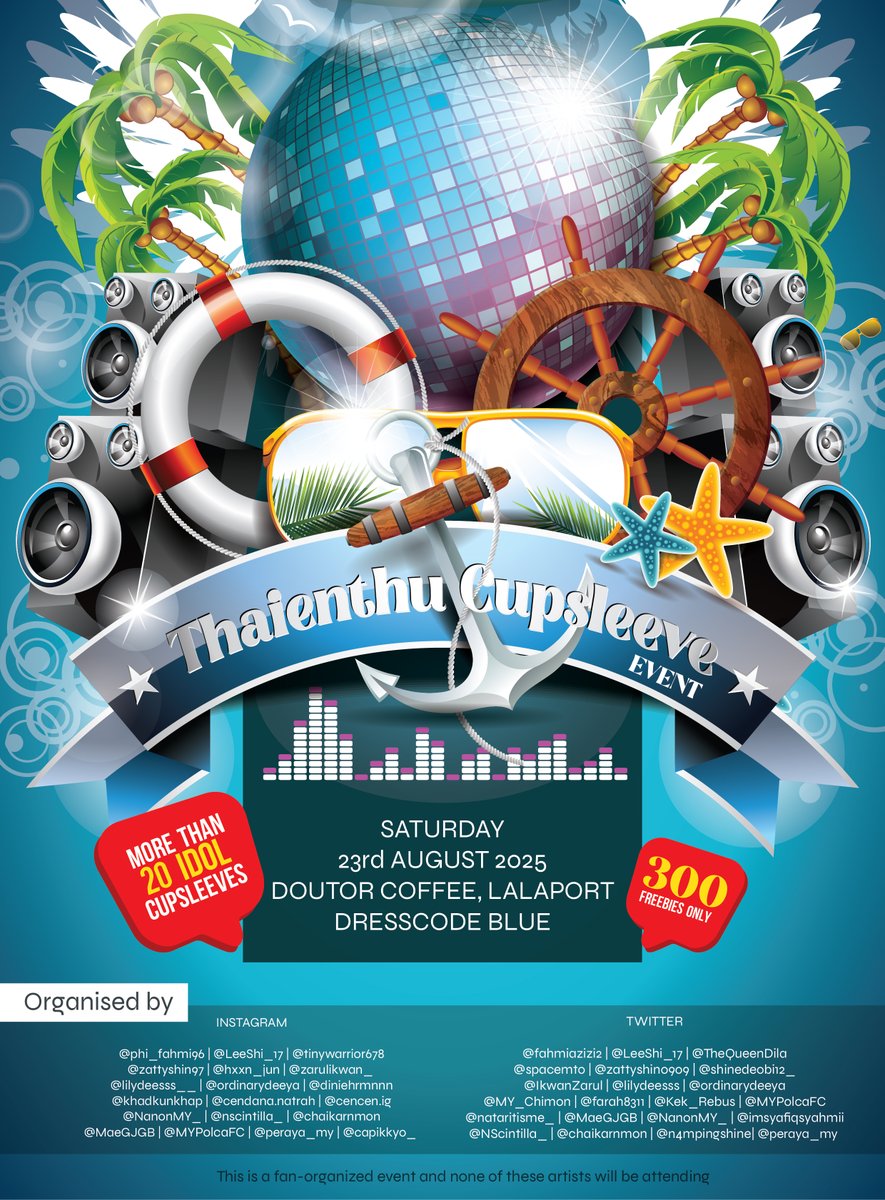 Hello Thaienthu!
You are invited to join our upcoming THAIENTHU CUPSLEEVE EVENT!

Date: 23rd August 2025 (Saturday)
Venue: Dotour Coffee, Level 4, Lalaport
Time: 12-4 pm

Dresscode: Blue
Minimum spend: RM10

This is a walk-in event. No reservation needed.

#ThaienthuCupsleeve