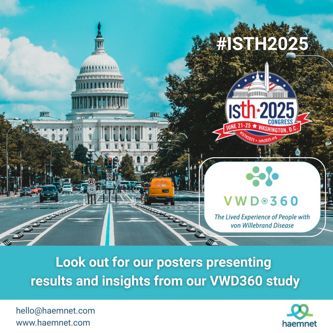 Are you going to #ISTH2025? Look out for our posters presenting results and insights from the #Haemnet VWD360 study, which explored the daily impact of #vonWillebrandDisease with over 600 participants

#ISTH #bleedingdisorders #research #livedexperience