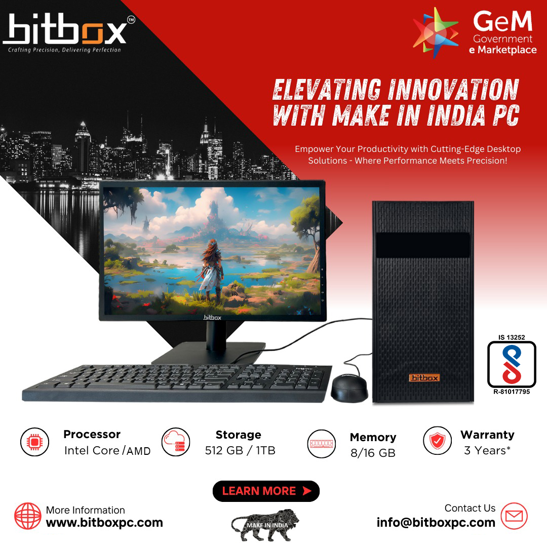 bitbox_pc's tweet image. 🌟 Elevating Innovation with Make In India PC 🌟

At BitBox, we&apos;re not just building desktops; we&apos;re crafting a future where innovation meets sustainability. 🖥️🌱

Learn more : bitboxpc.com

#BitBox #MakeInIndia #DesktopComputing #Innovation #LocalManufacturing