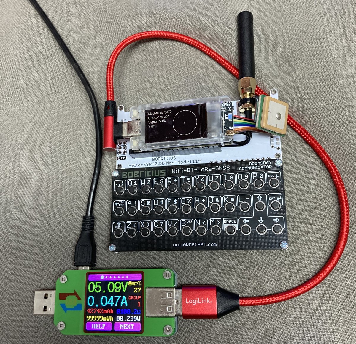 bobricius's tweet photo. Next is #meshtastic communicator based on the @HeltecOrg Mesh node T114 also with #nRF52840 CPU.
47mA-LCD ON, GPS-ON
19mA-LCD ON, GPS-OFF
34mA-LCD OFF, GPS-ON
10mA-LCD OFF, GPS-OFF
💕Unbeatable consumption and simplicity.
https://t.co/bc0XrQ1M5C
🏬
#armachat @NordicTweets https://t.co/1xaEi3nSTs
