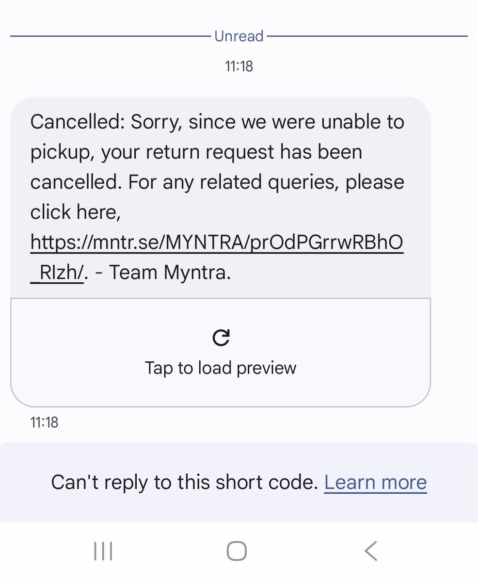Manikanta8384's tweet photo. @MyntraSupport Still no resolution, the below message I got it today just few mins back https://t.co/UUFFJQtneo