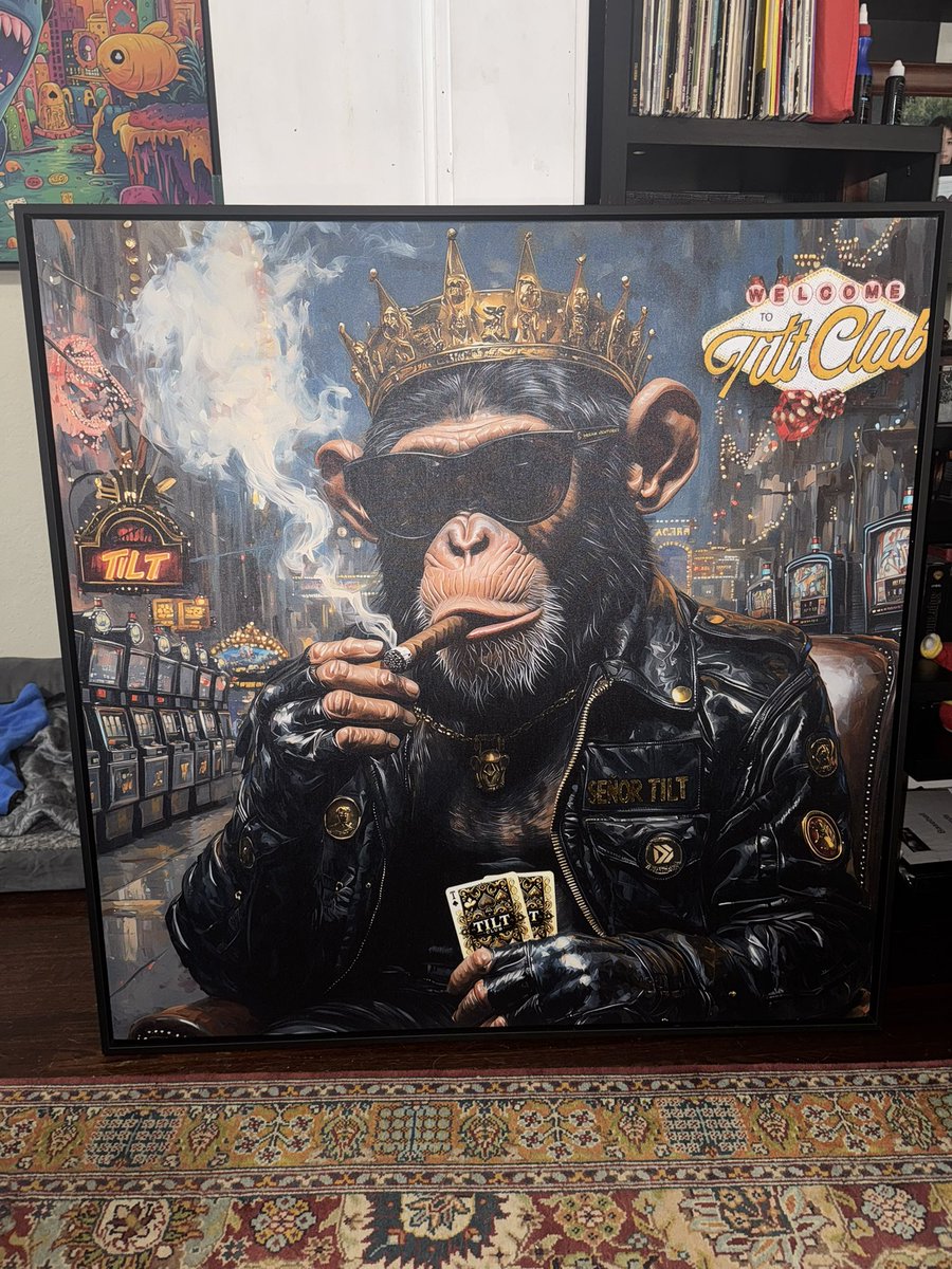 PokerPaint's tweet photo. Finished this piece recently for @monkeytilt @DreamVenturesVC it took FOREVER but extremely happy with the outcome 🙉👑🔥 #senortilt https://t.co/G06DVRY0pA