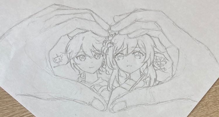 #原神　#イラスト
授業中に描いてた
手上手くね？