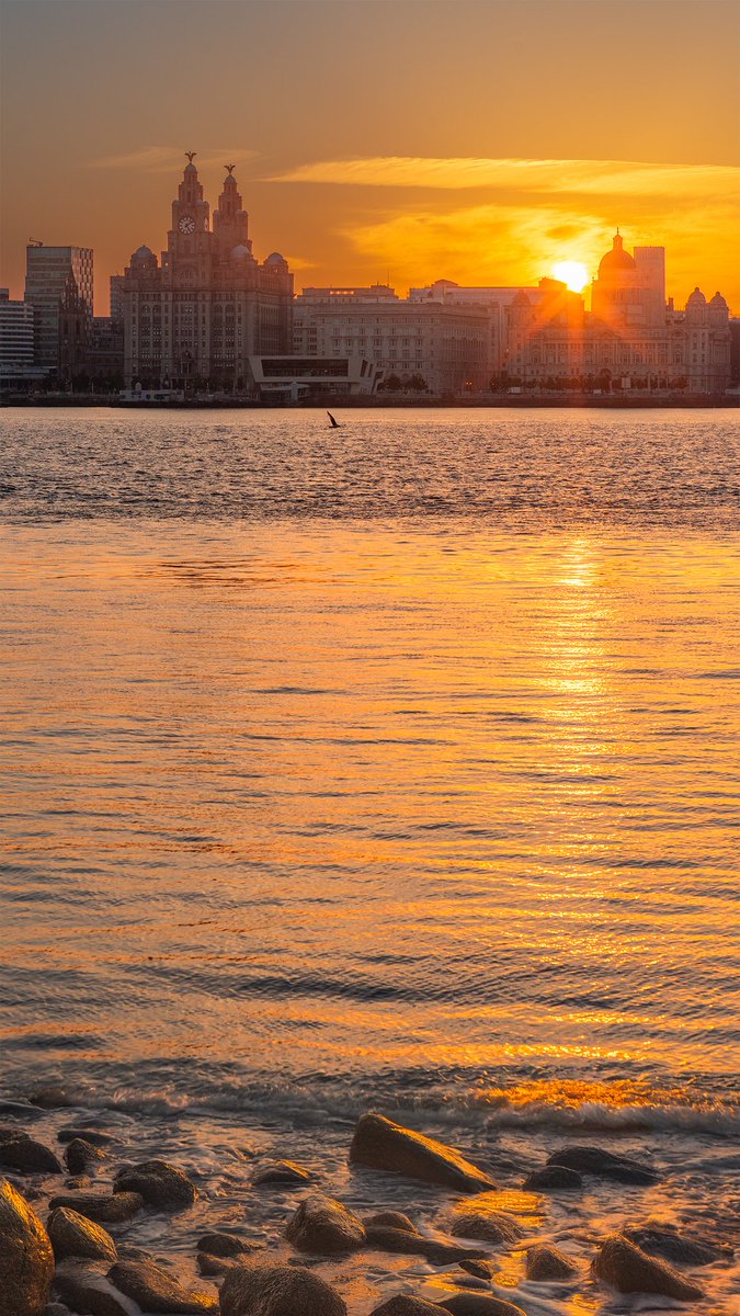 Good morning, folks. Sun rising behind the Edwardian Baroque Port of #Liverpool Building.