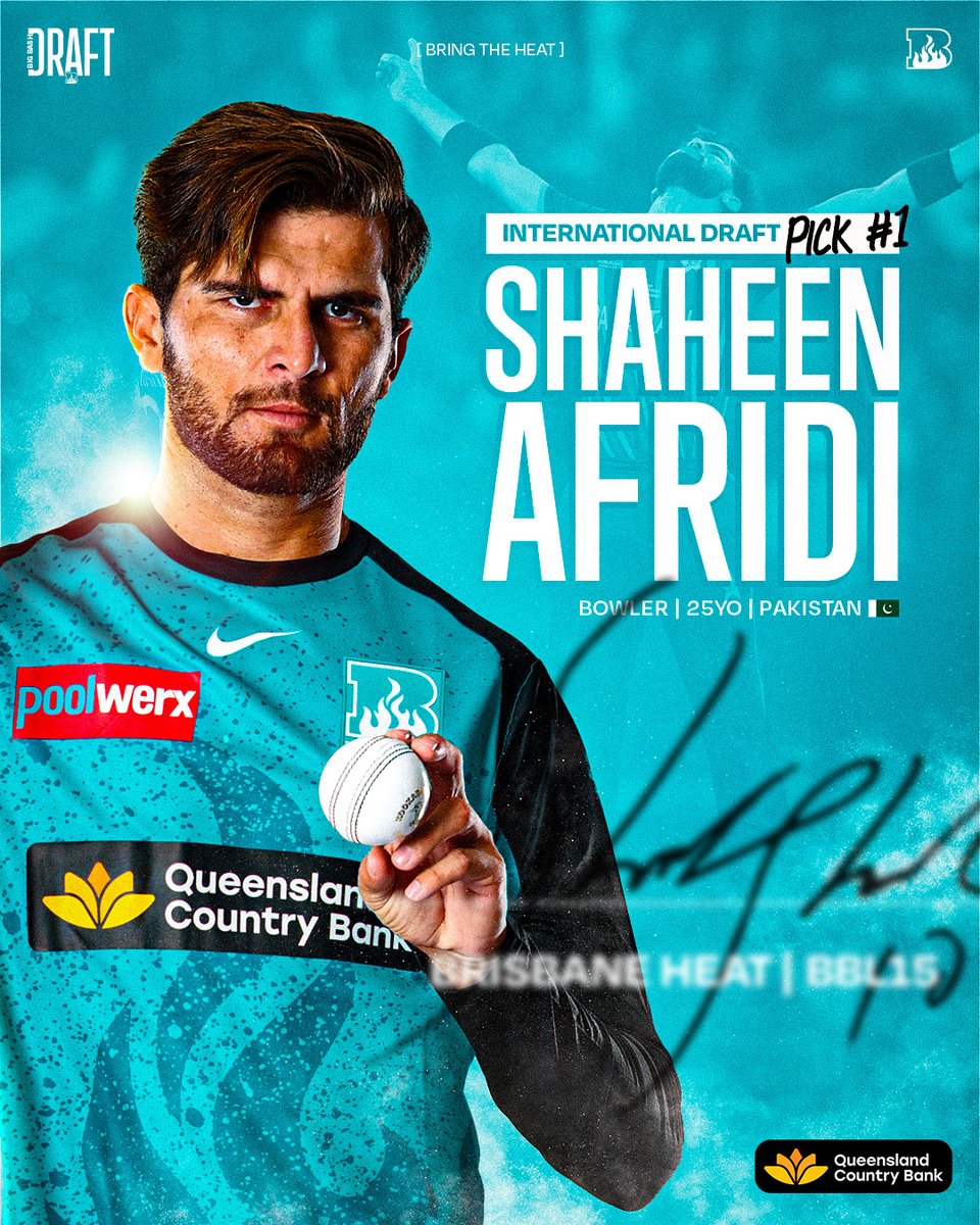 NUMBER ONE PICK🦅

With Pick Number One of the #BBL15 Draft, we’ve selected Pakistani fast bowler <a href="/iShaheenAfridi/">Shaheen Shah Afridi</a>  🇵🇰🩵