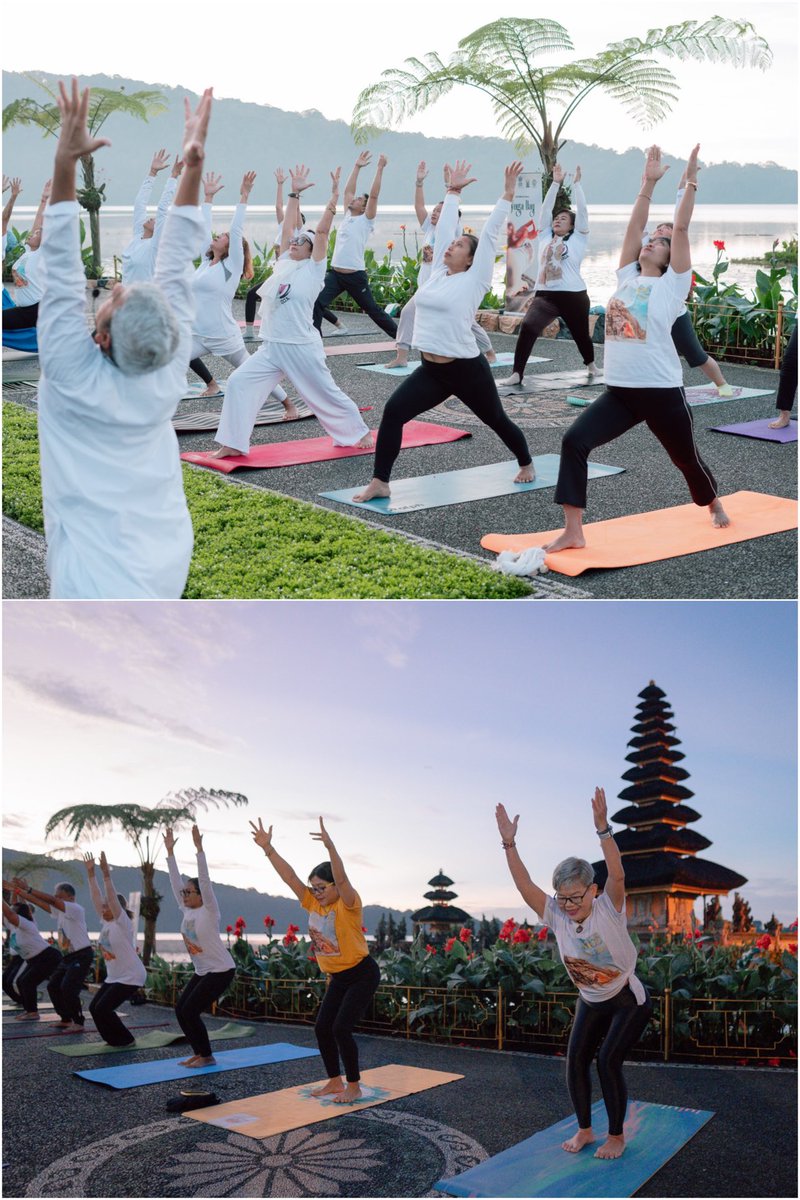 Iconic Ulun Danu Beratan Temple in Tabanan is perfect blend of beauty &amp; spirituality. Set against this serene backdrop of one of Bali’s most sacred sites, CGI&amp;SVCC Bali organized the 44th pre-event of the #InternationalDayofYoga. The event highlighted the harmony between human
