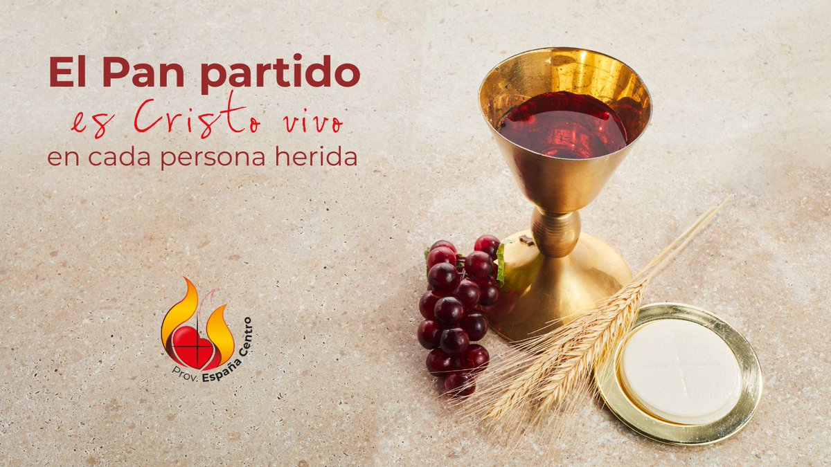 El Pan partido es Cristo vivo en cada persona herida.

En esta fiesta del #CorpusChristi celebramos el Amor que se entrega en la Eucaristía y se prolonga en cada gesto de caridad.

Amar como Él amó ❤️‍🔥.

#DíaDeLaCaridad #HijasDeLaCaridad #CarismaVicenciano