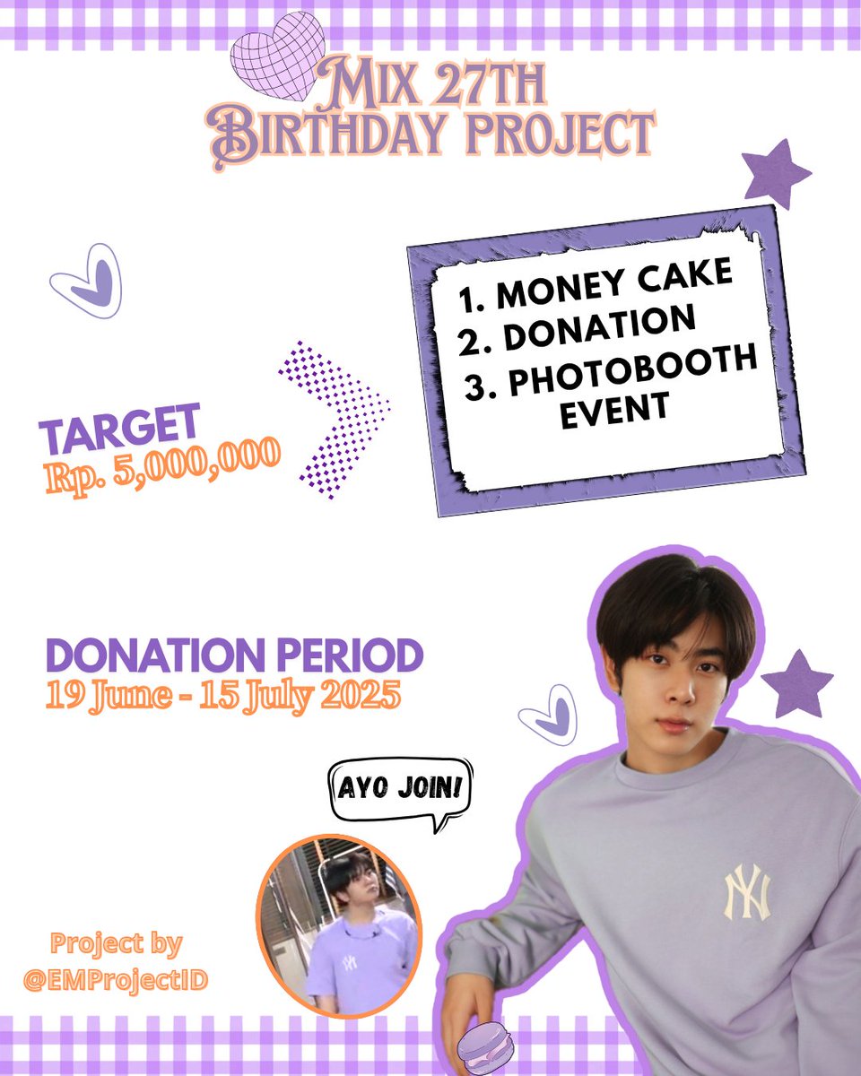 EMprojectID's tweet photo. 💫MIX 27TH BIRTHDAY PROJECT💫

Kami ingin mengajak Mixxiw/EarthMix fans Indonesia, untuk ikut berpartisipasi dalam Birthday Project Mix yg ke-27! 🤍

🗓 : 19 Juni - 15 Juli 2025
📎: https://t.co/wr3XlUv9Bg

#mixxiw #AnubanProjectForMix27BD https://t.co/NO4I8kTLaV