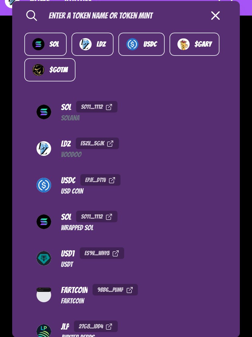 💎 Hanging out in the lunarVerse? Playing around with our utilities? Winning some Tokens? Need and want quick access to obtain more $LDZ? Or maybe a bit more $Gary or $Gotm ? 
✅ $Gary and $GOTM tokens added to our $LDZ swap bar to make it fast and easy to obtain the tokens we