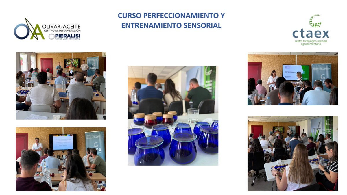 CTAEX (@ctaex_cit) on Twitter photo Curso de perfeccionamiento y entrenamiento sensorial de AOVE, celebrado en las instalaciones de CTAEX.
Agradecemos a <a href="/olivaryaceite/">CentroOLIVARyACEITE</a> por su colaboración en esta interesante iniciativa, que sin duda contribuye al desarrollo y valorización del sector oleícola en nuestra región. Curso de perfeccionamiento y entrenamiento sensorial de AOVE, celebrado en las instalaciones de CTAEX.
Agradecemos a <a href="/olivaryaceite/">CentroOLIVARyACEITE</a> por su colaboración en esta interesante iniciativa, que sin duda contribuye al desarrollo y valorización del sector oleícola en nuestra región.