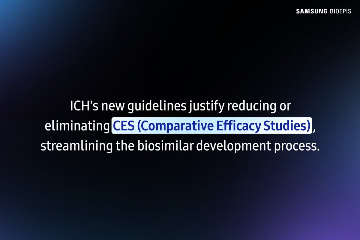 SamsungBioepis's tweet photo. The new ICH guideline streamlines the biosimilar development process. Samsung Bioepis will continue to support the IGBA and ICH and their efforts to improve the clarity and efficiency of biosimilar development.
https://t.co/cIn2OKiPvC
#PassionForHealth #InnovatingAccess https://t.co/nw3IaaN5FB