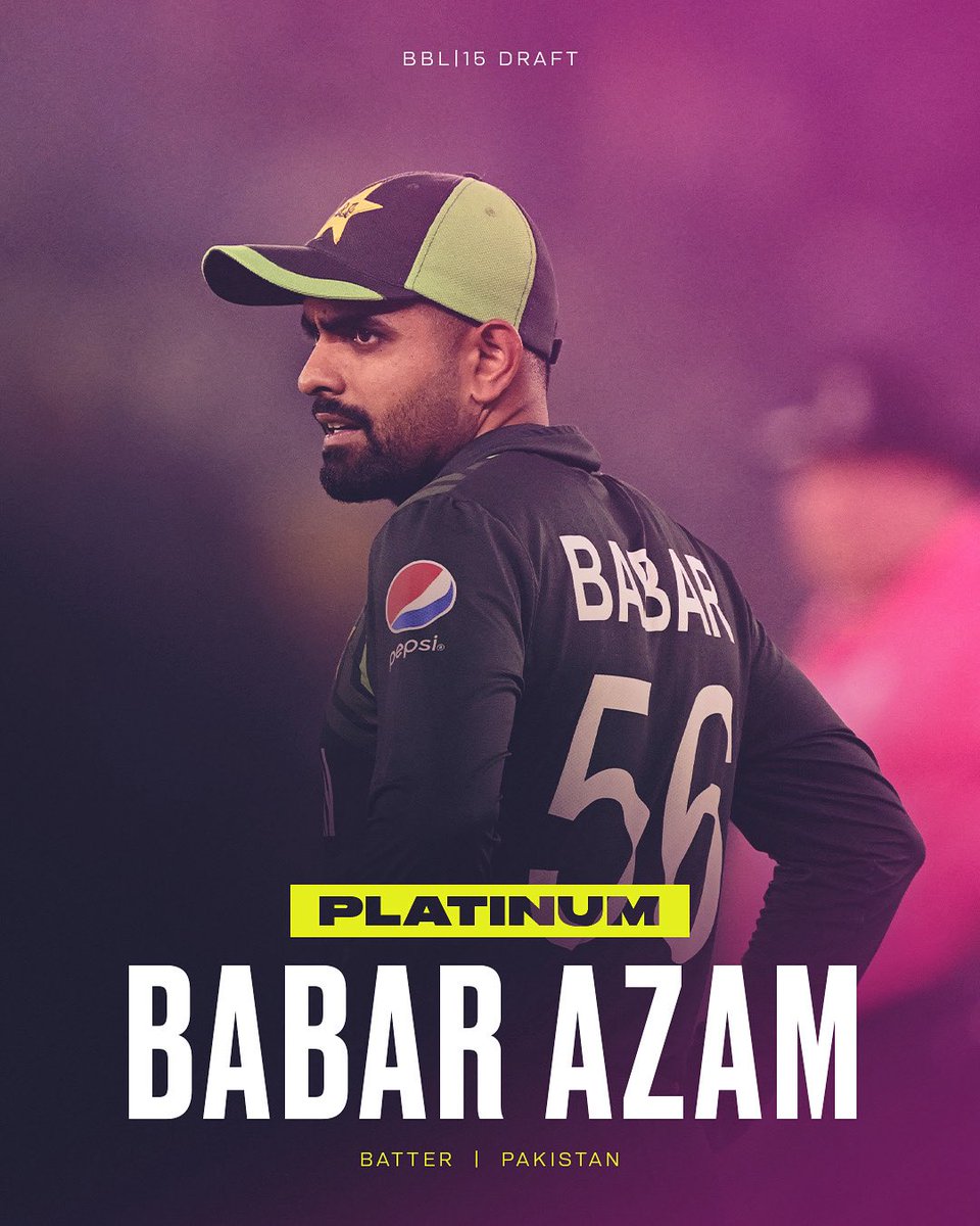 Sydney Sixers (@sixersbbl) on Twitter photo With Pick 14 in the #BBLDraft weโve selected our pre-signing <a href="/babarazam258/">Babar Azam</a> ๐
#sixers With Pick 14 in the #BBLDraft weโve selected our pre-signing <a href="/babarazam258/">Babar Azam</a> ๐
#sixers