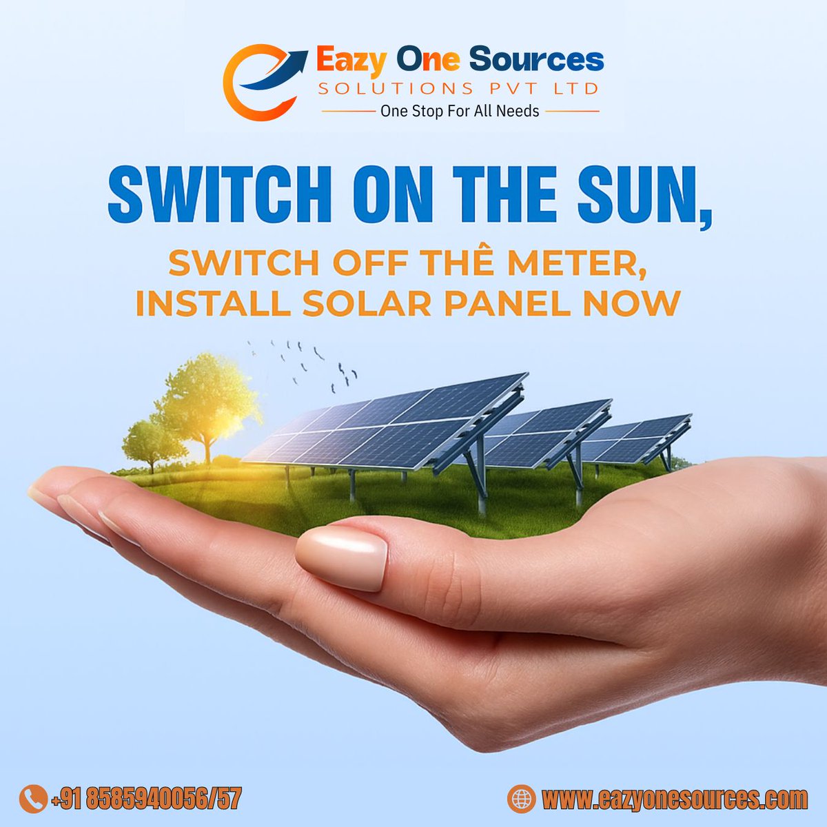 eazyonesources's tweet image. 🔆Power Your Future with Solar Energy!🔆
At Eazy One Sources, we believe in a cleaner, greener, and more sustainable India.☀️
📞 Contact us today and take your first step towards renewable energy.
#SolarEnergyIndia #GoSolarIndia #GreenEnergy #RenewableEnergyIndia