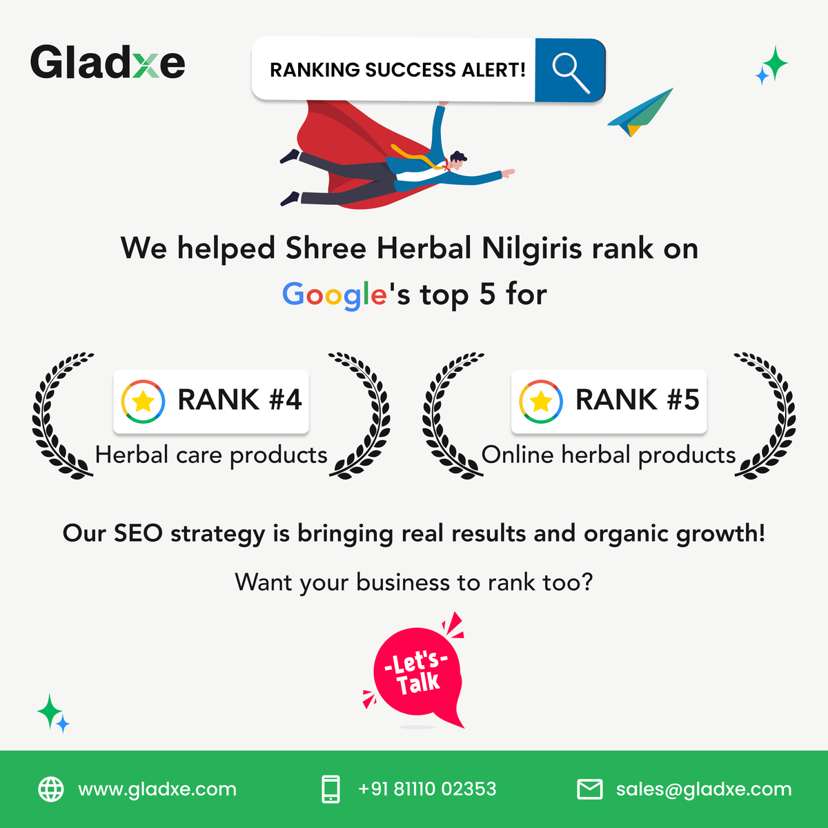 Gladxe_'s tweet photo. 🚨 Ranking Alert! 🚨
We helped Shree Herbal Nilgiris rank in Google’s Top 5:
⭐ #4 – Herbal care products
⭐ #5 – Online herbal products
Real SEO. Real Results.
Want your business to rank too?
👉 https://t.co/AXrsa3VmDp | 📧 sales@gladxe.com
#SEO #GoogleRanking #DigitalMarketing https://t.co/C9u1jcjjUh