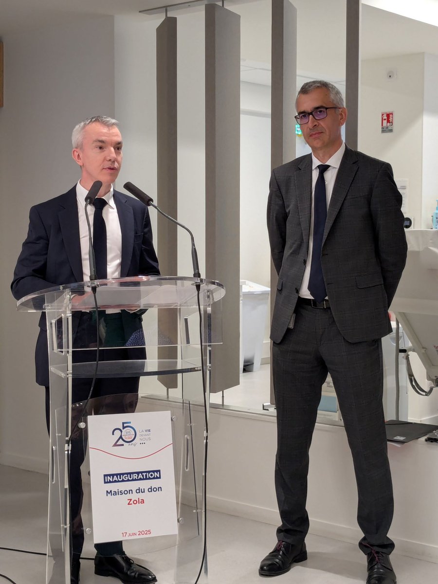 Inauguration de la nouvelle Maison du don Zola en présence du président de l’<a href="/EFS_dondesang/">Établissement français du sang</a>, @Frédéric Pacoud ! Un lieu moderne et accueillant pour répondre aux besoins en produits sanguins. Merci aux équipes qui ont contribué à la réalisation et au succès de ce beau projet.