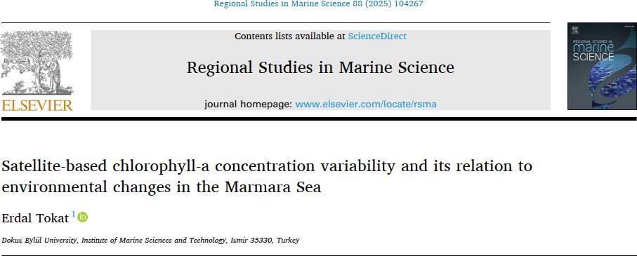 My recent study investigates satellite-based chlorophyll-a variability in the Marmara Sea. The first study to generate spatial and temporal Chl-a climatologies for the Marmara Sea using satellite data.

To read or download
👉authors.elsevier.com/a/1lAKI8MvAu3f… 

 #Marmara #Mucilage #Oceans