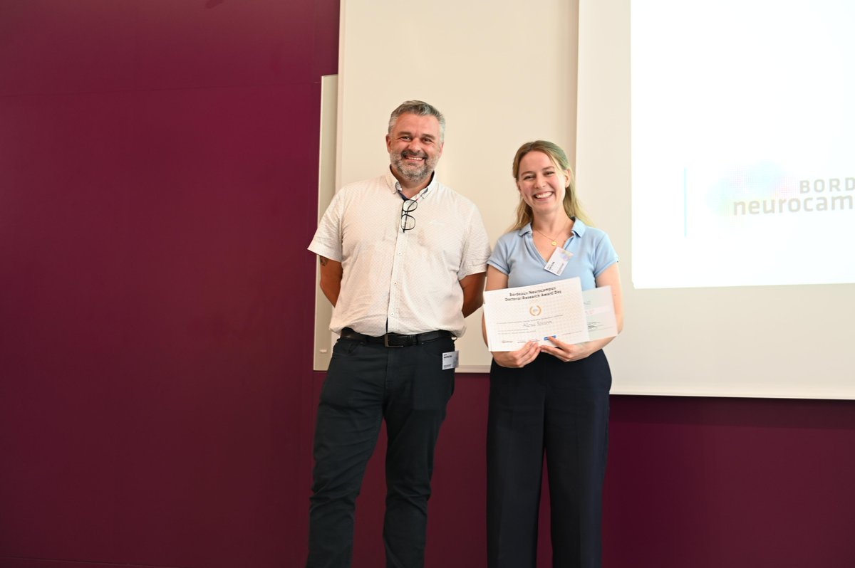 Interdisciplinary Institute for Neuroscience 🧠 (@iins_bordeaux) on Twitter photo 🎓At the Doctoral Research Award 2025, #IINScommunity💚 was proud of its #PhDstudents: Elena Baz Badillo, Chloé Cuenot and Léa Sarzynski
🏆Alena Spitsyn won thanks to her thesis 'Beyond social memories: hippocampal CA2 activity when navigating for rewards'
<a href="/Neuro_Bordeaux/">Bordeaux Neurocampus</a> 🎓At the Doctoral Research Award 2025, #IINScommunity💚 was proud of its #PhDstudents: Elena Baz Badillo, Chloé Cuenot and Léa Sarzynski
🏆Alena Spitsyn won thanks to her thesis 'Beyond social memories: hippocampal CA2 activity when navigating for rewards'
<a href="/Neuro_Bordeaux/">Bordeaux Neurocampus</a>