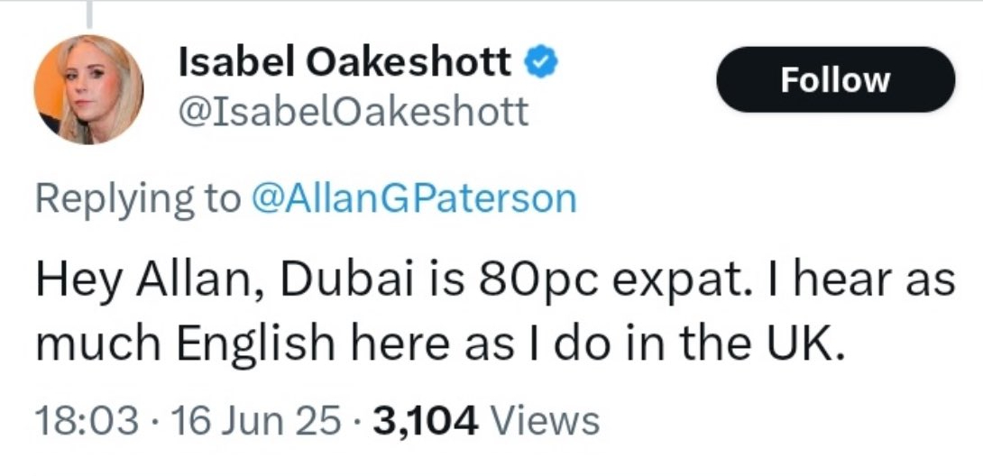 Dubai has fallen - the invasion is complete.

This disgraceful woman wouldn't recognise hypocrisy if it came up, showed her ID and arrested her.